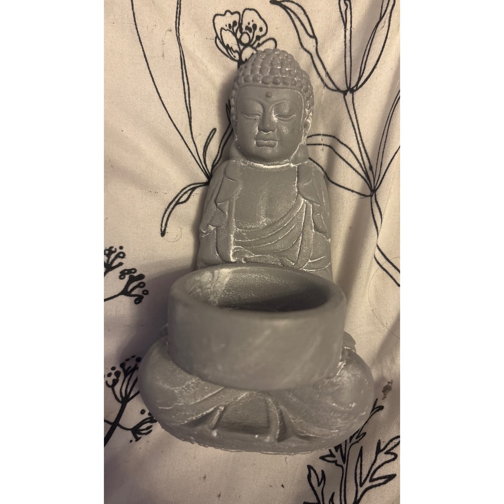 Gray Stone Zen Buddha‎ Tealight Candie Holder